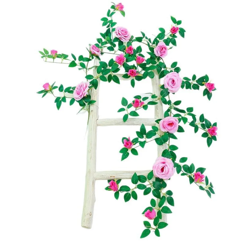 Fake flower vine rose waterfall decorative wall landscaping door head simulation flower wall pipe blocking decoration
