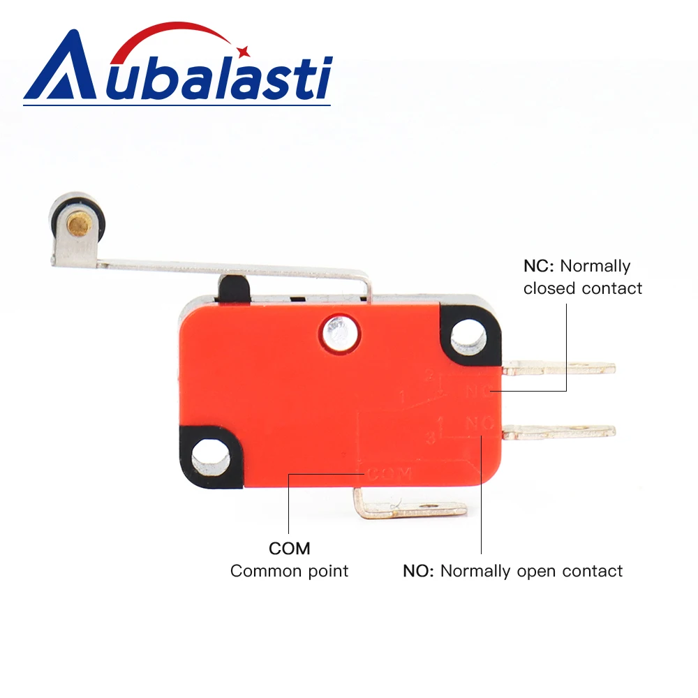BODING 10Pcs/Lot Durable Micro Limit Switch V-156-1C25 Long Hinge Roller Momentary SPDT Snap Action for CNC Router