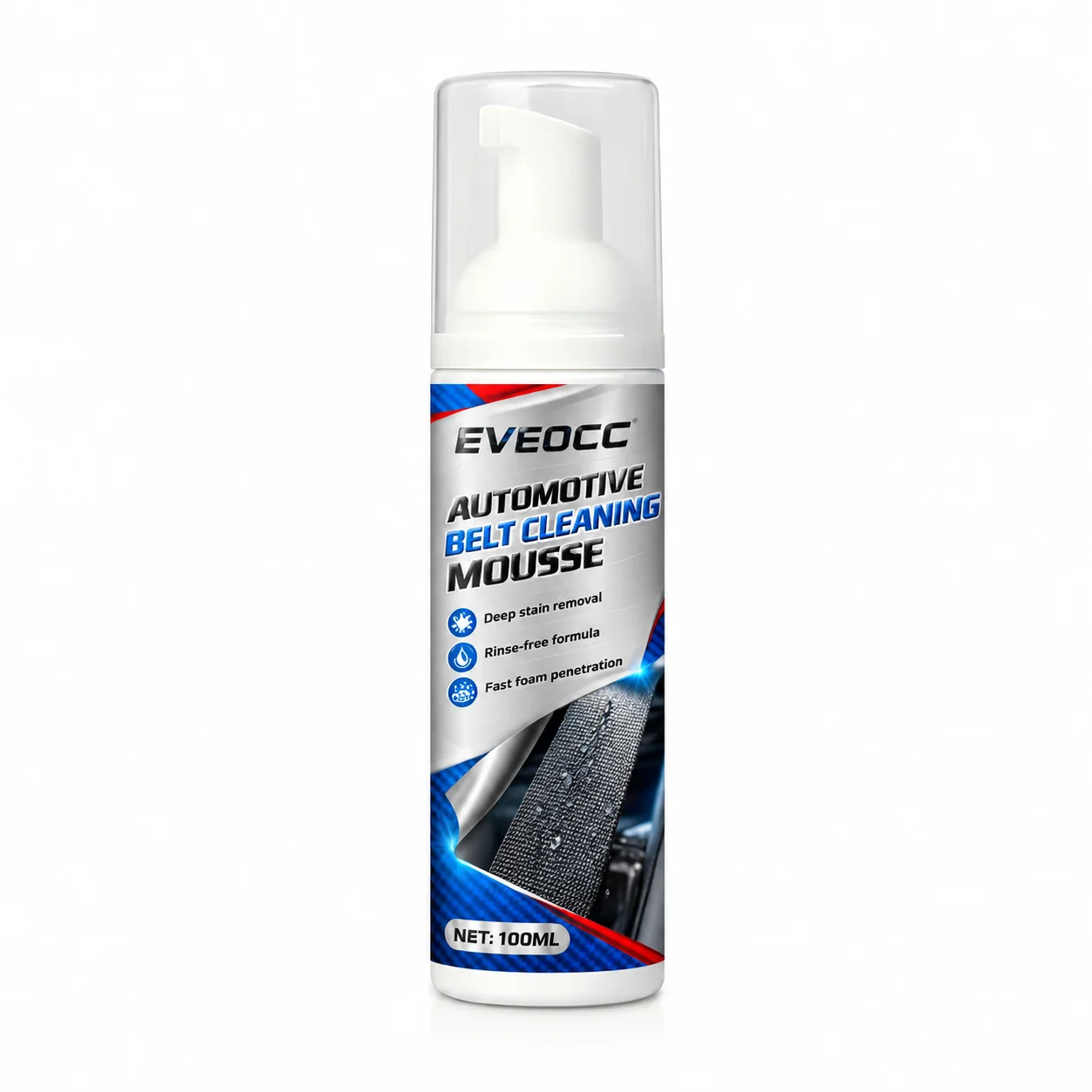 Auto Seat Belt Cleaning Mousse No Rinse Foam Deep Clean Car Interior Safety Belt Stains