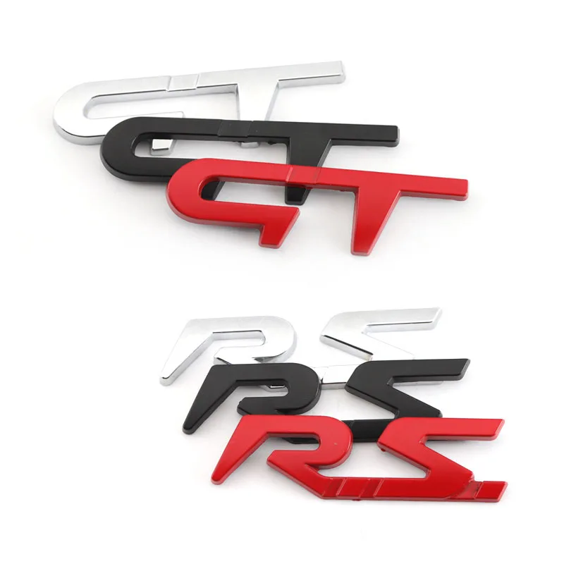 Car Metal GT RS Sport Badge Emblem Decal Sticker For Renault Logan Clio Megane Kangoo 1 2 3 4 Captur Espace Twingo Duster Kadjar