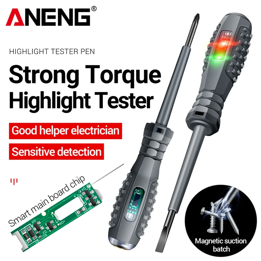 Aneng B05 Woord/Kruis Schroevendraaiers Indicator Meter Elektrische Pen Geïsoleerde Elektricien Highlight Pocket Tester Pen Tools 2-20 Stuks