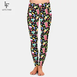 LETSFIND 2020 High Quaility Warm Leggings 3D Watercolor Tropical Cocktails Print High Waist Women Fitness Silm Legging