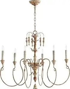 Traditional Six Light Chandelier French Umber  crystal chandelier  pendant lights