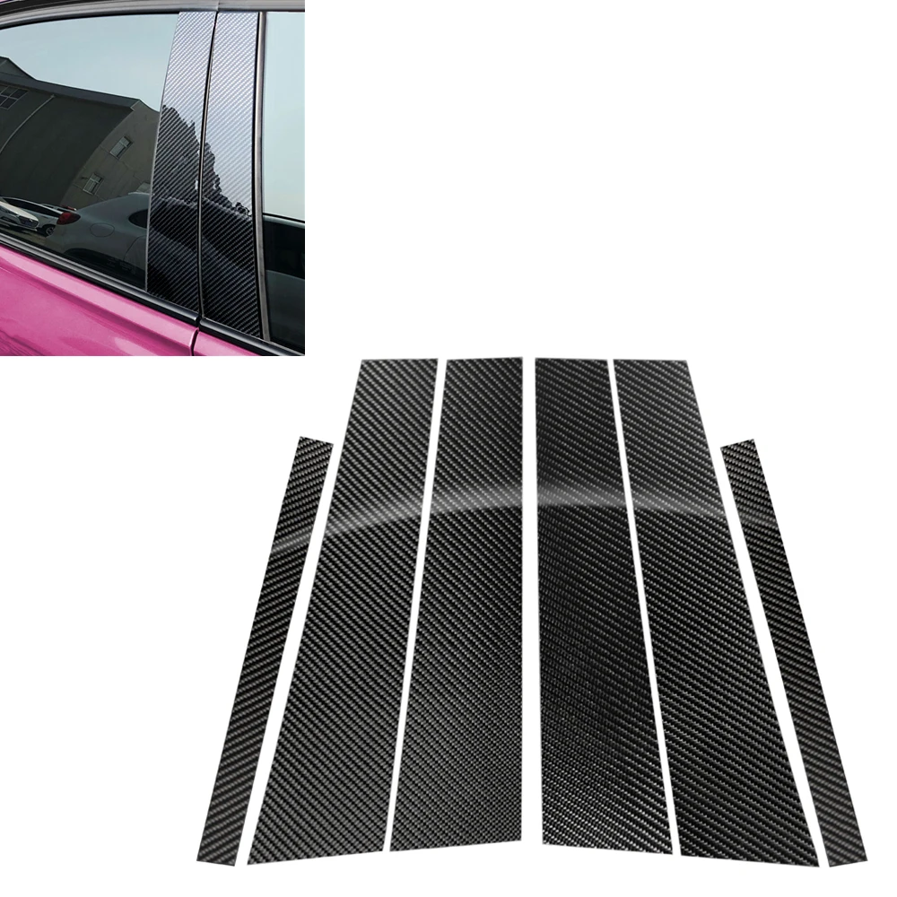 Carbon Fiber Window B C Pillars Cover For Mercedes Benz C Class W205 2014-2018