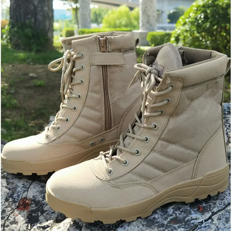 Tactical Military Boots Men Breathable Desert Combat Army Boots Outdoor Hiking Boots Ankle Shoes Men Work Safty Shoes