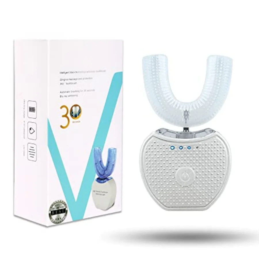 

Sani White Ultrasonic Toothbrush Ortho Sparkle Sonic Glow Brush 360 Brite Toothbrush Adult U Shaped Ultrasonic Tooth Cleaner Te