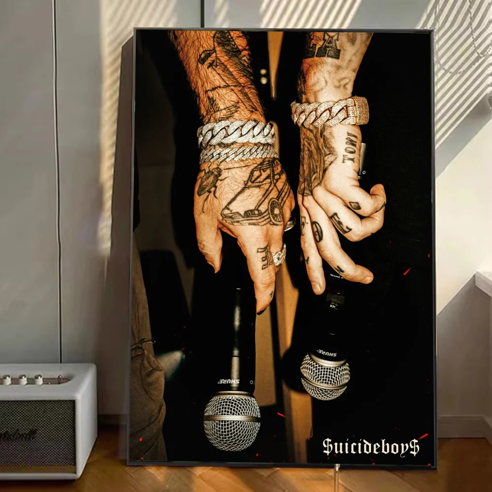 المغني S-Suicideboy الفرقة ألبوم المشارك ملصقات الفن جداريات حائطية ديكور لعبة غرفة ديكور الهدايا Kawaii HD اللوحة القط سيارات #4