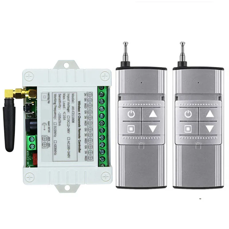 500m Universal Wireless Remote Control Switch DC 12V 24V 36V 4CH 10A relay Receiver Module With RF Remote 433Mhz Transmitter