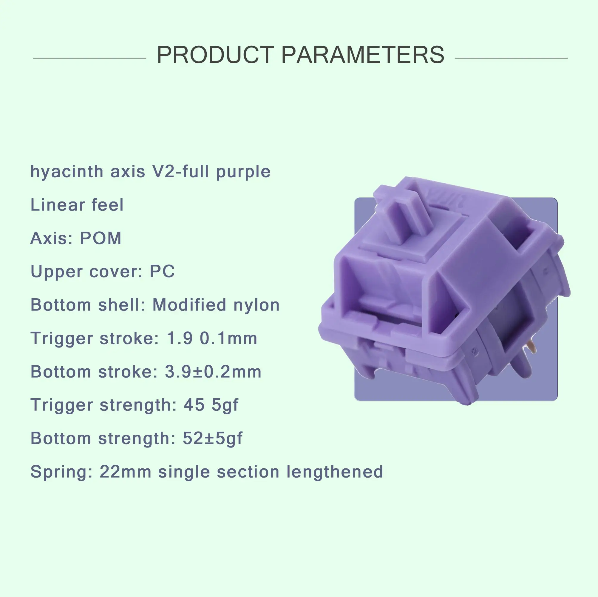 Sillyworks Hyacinth V2 Switch Hyacinth V2U Switch Liniowy 45g MX Switch do Klawiatury Mechanicznej Fabrycznie Smarowany 5pin PC POM Nylon — zdjęcie produktu 2