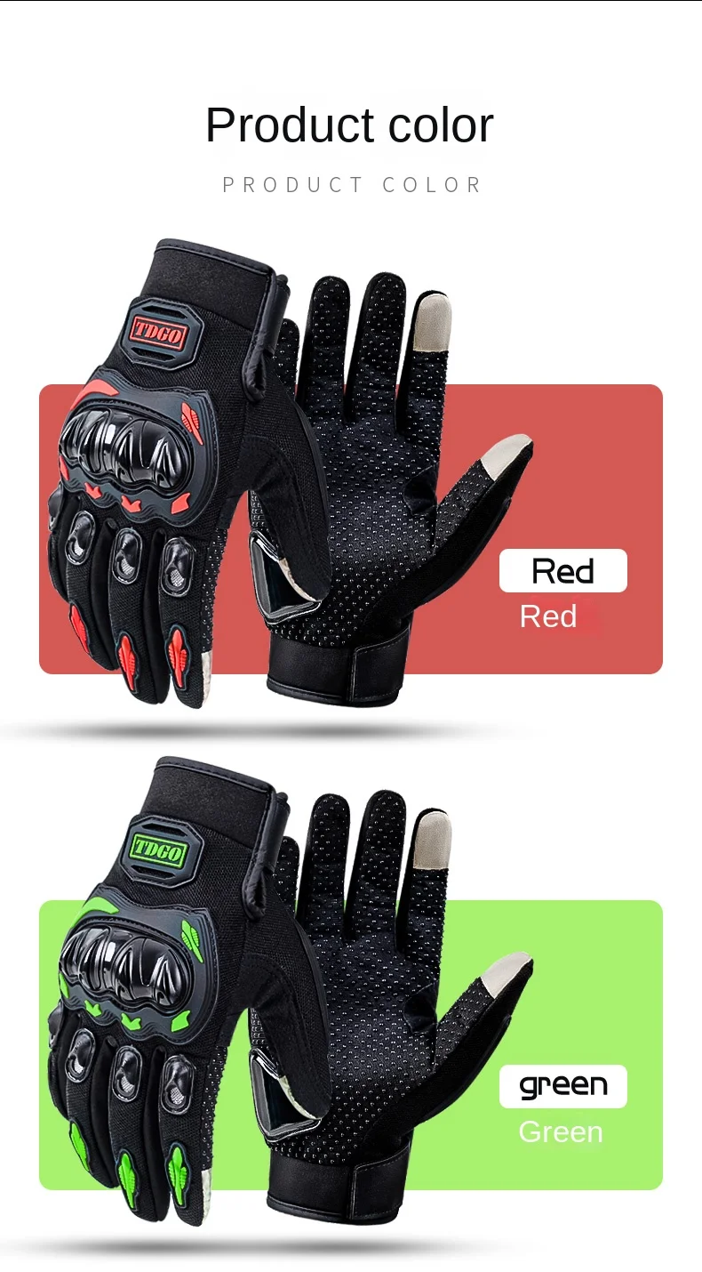 Sommer Motorrad Atmungsaktive Vollfinger Handschuhe Leder Schutzausrüstung Dirt Bike Sport Racing Reithandschuhe – Detail 13