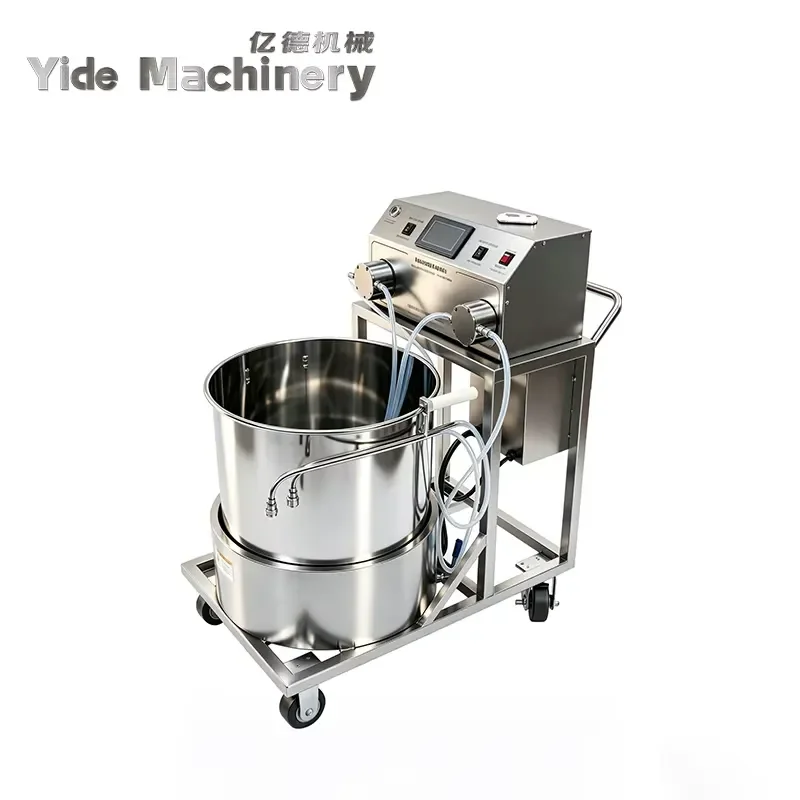 Insulated Dual Pump Filling Machine Mobile Trolley Electric Heating for Soy Beeswax Candle Workshop Bulk Container Jar