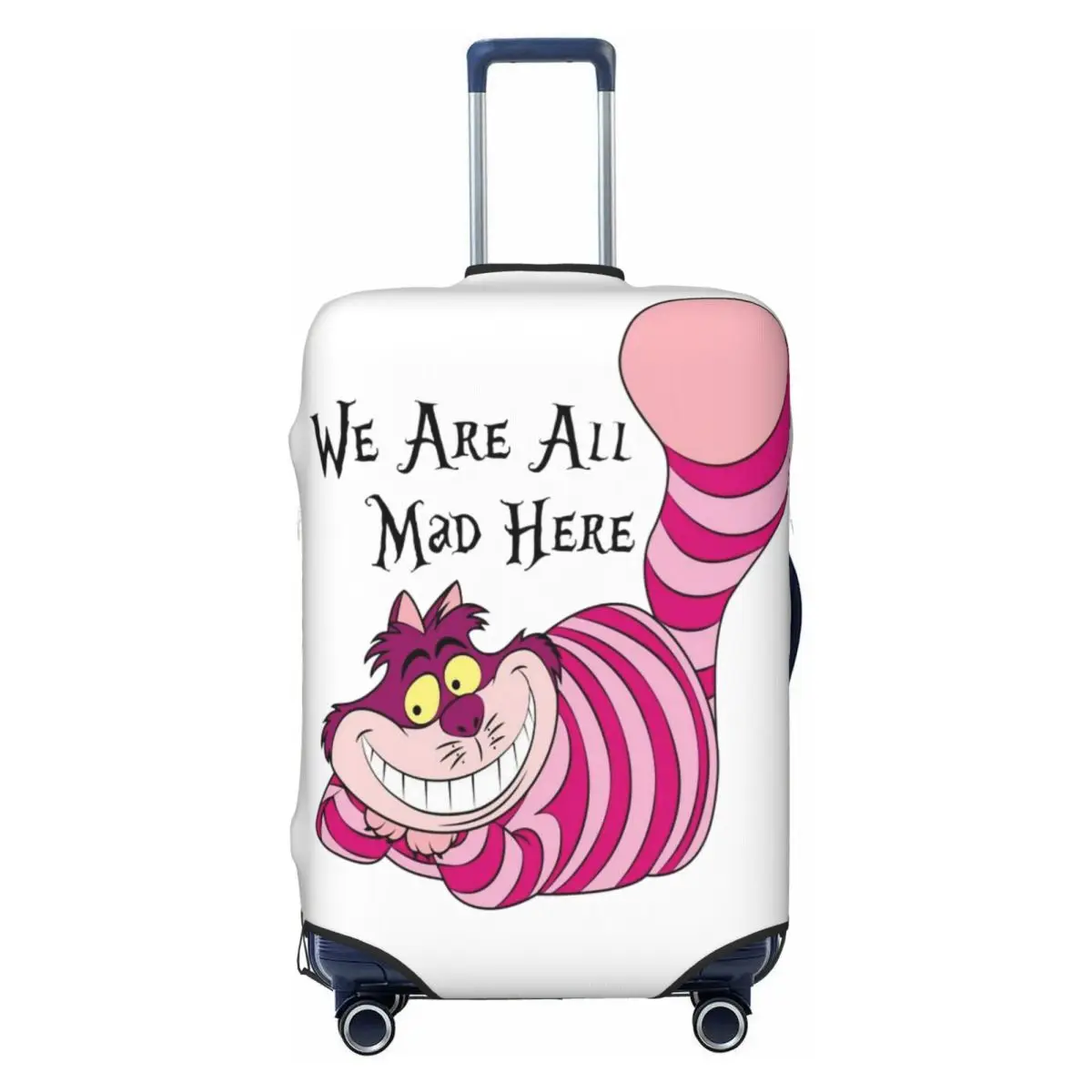 

Custom Cheshires Anime Cats We Are All Mad Here Luggage Cover Funny Suitcase Protector Covers Suit For 18-32 inch