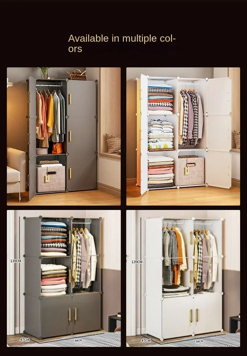 Folding Wardrobe Clothes Cabinets Simple Dressers Cube Storage Locke Closet Plastic Collapsible Sturdy Home Bedroom Furniture