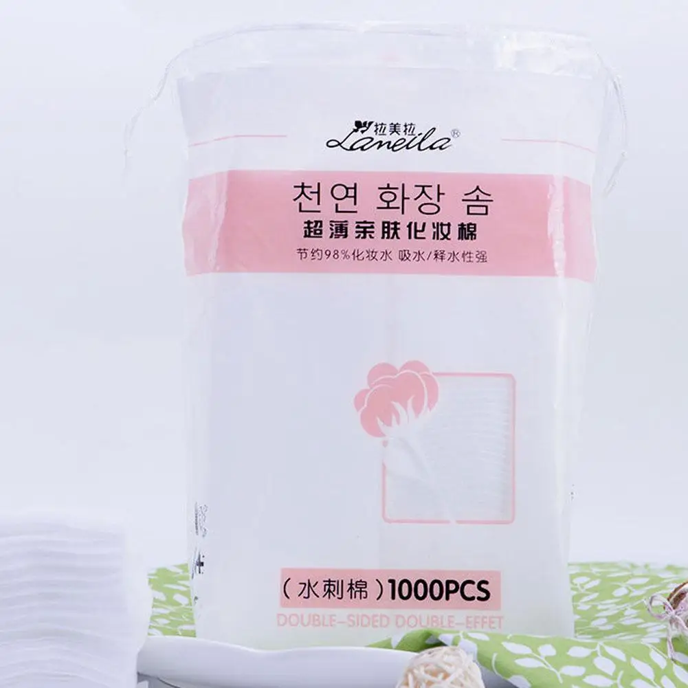1000개 양면 화장솜 신축성 있는 메이크업 리무버 코튼 습식 압축용 얼굴 스파 화장품 메이크업 도구