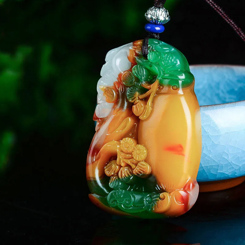 Natural Colorful Jade Vase Pendants In Gobi,  Are Safe for Men and Women