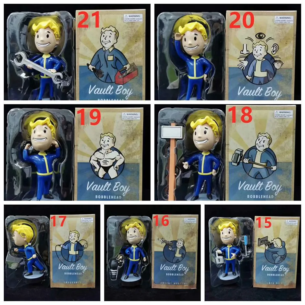 Anime Bobblehead Cute Vault Boy Full Set Figure Toys Anime Action Figure Statue Model Room Ornament Toys Kids Gift