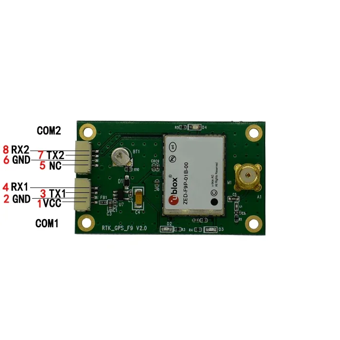 High precision GNSS multi frequency centimeter level low power consumption UBLO ZED-F9P RTK differential drones GPS module