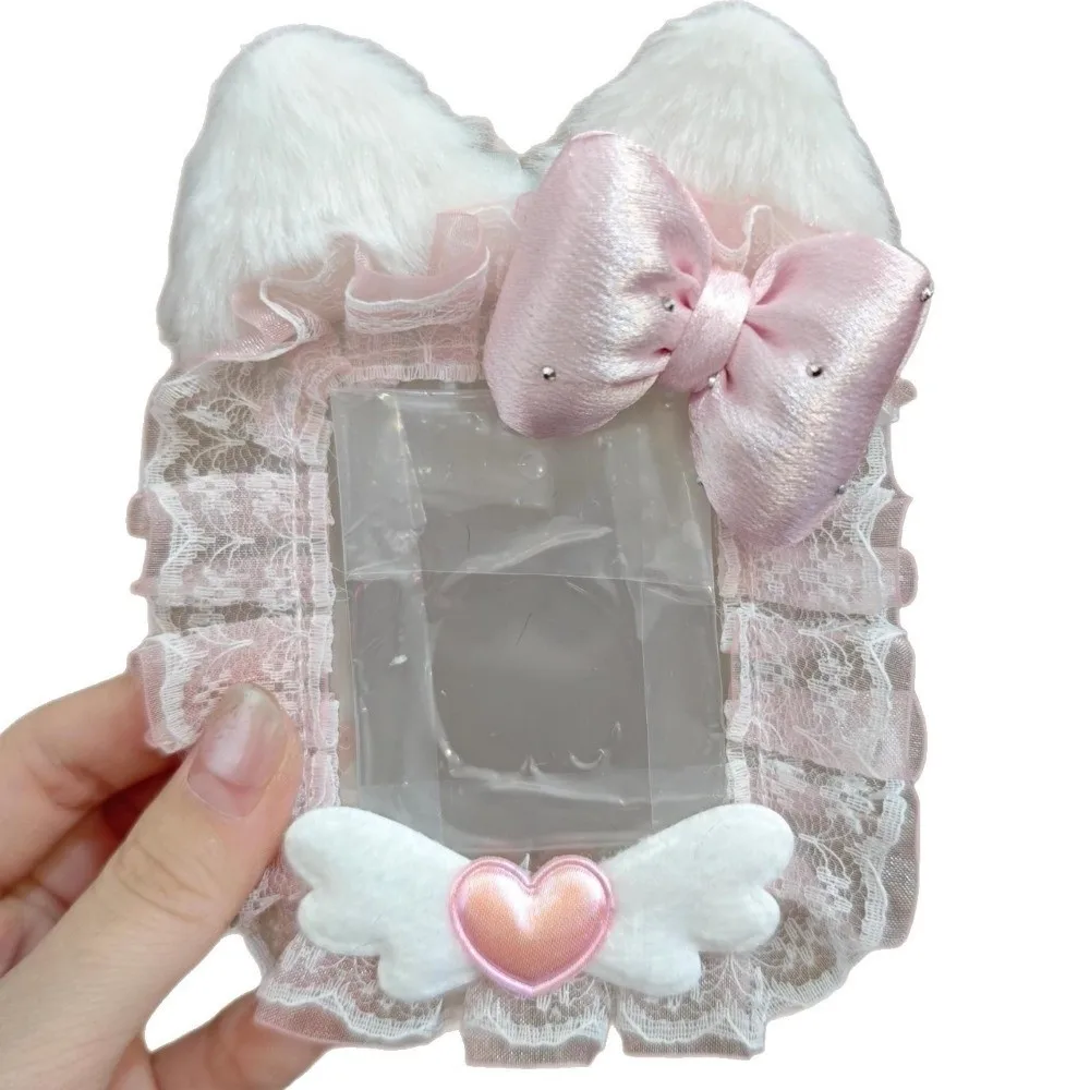 Cute Multifunctional Photocard Case Cat Ears Cartoon Card Case Lace Card Holder Student Card Holder