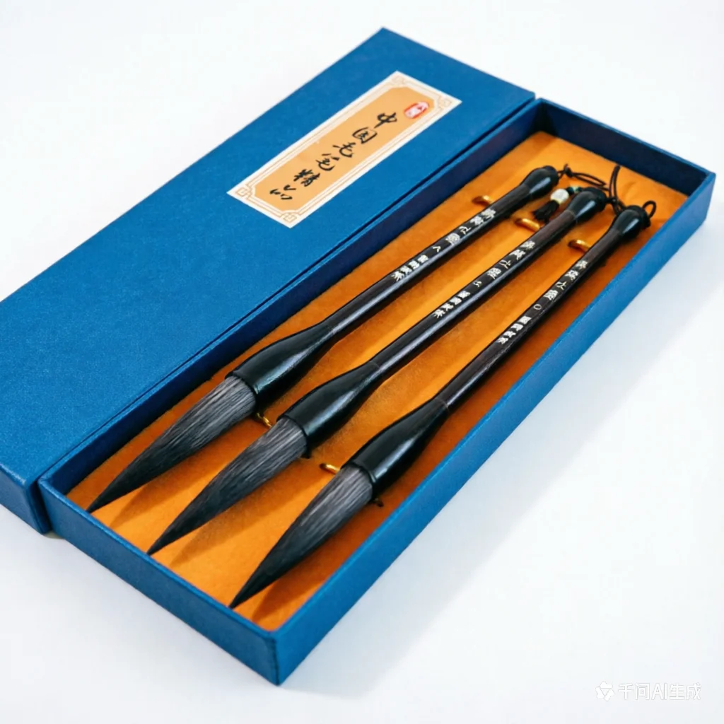 Professional Bear Hair Calligraphy Brush Set, Long Peak Mixed Hair Sumi Brushes for Running Script & Landscape Painting, Artist