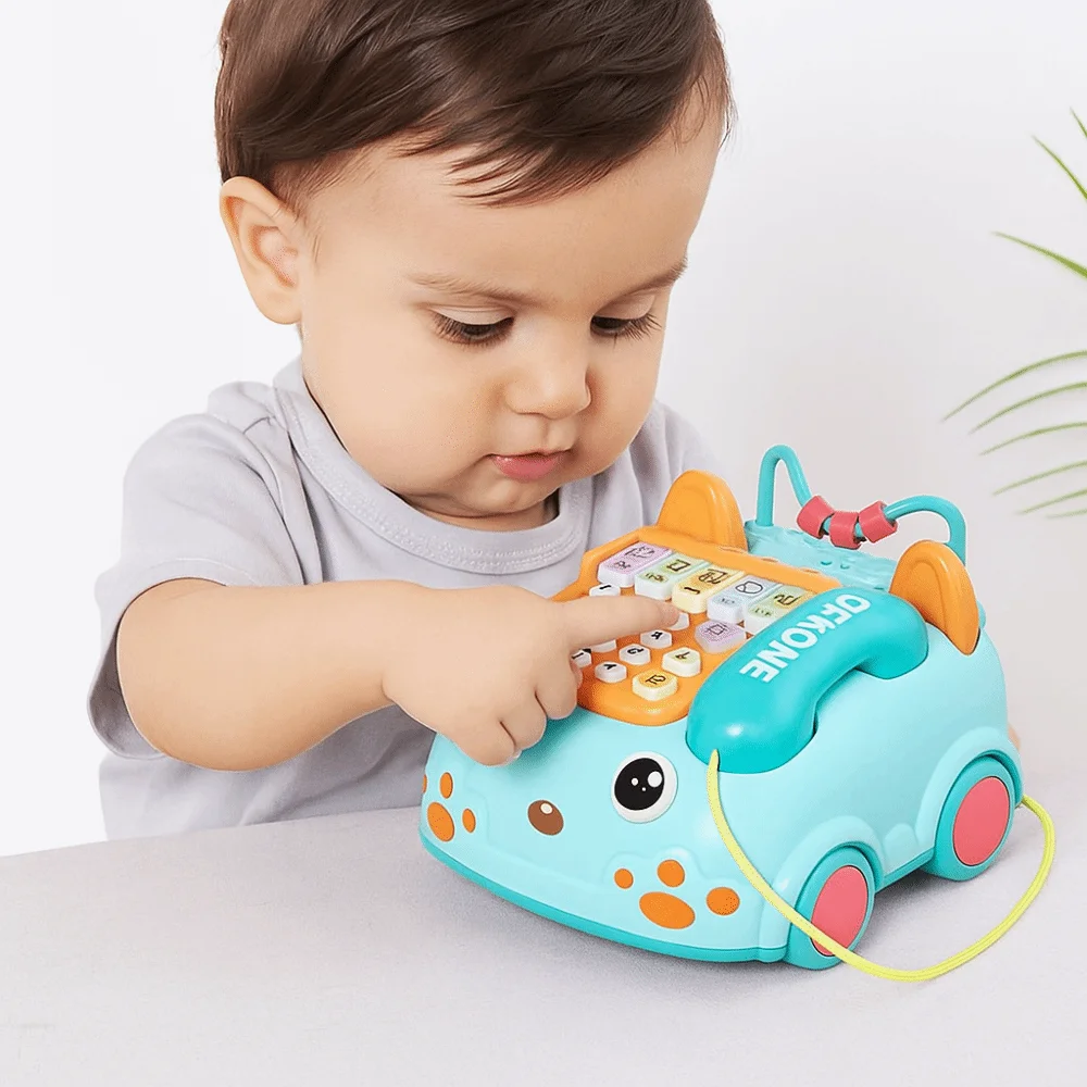 Abs bebê telefone simulação quebra-cabeça piano do bebê música luz voz multifuncional máquina de aprendizagem eletrônica presentes aniversário