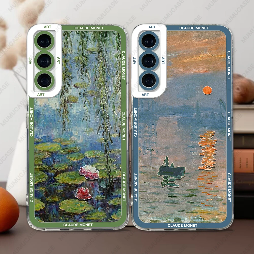 Case For Samsung Galaxy S24 S20 S21 S22 S23 Plus FE Ultra Soft Cover Claude Monet Art Lotus