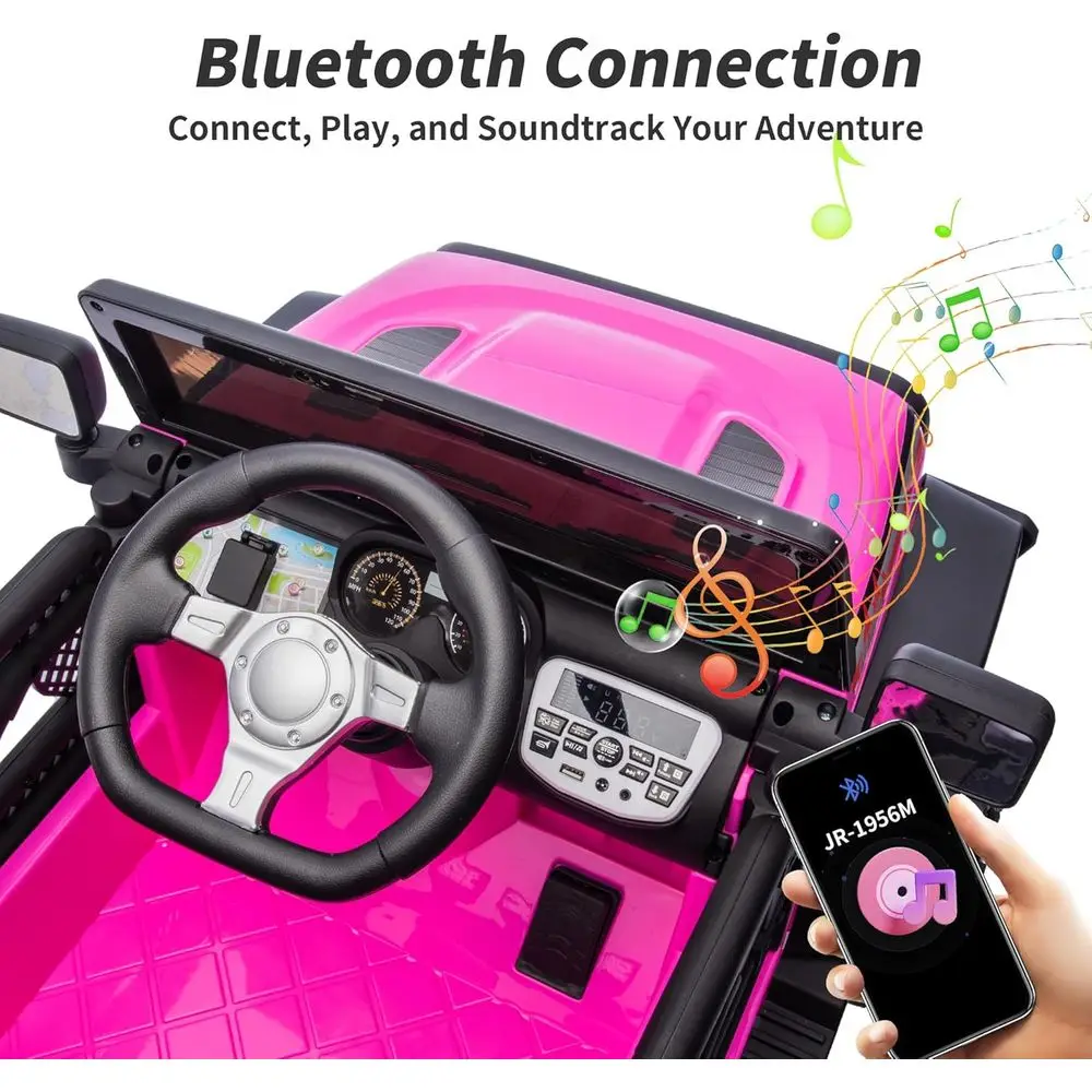 24V Kids Ride on Toy, Kids Electric Vehicles Car Ride on Car Truck for Toddlers 3-5 with Remote Control, 2x200W Motor - Pink