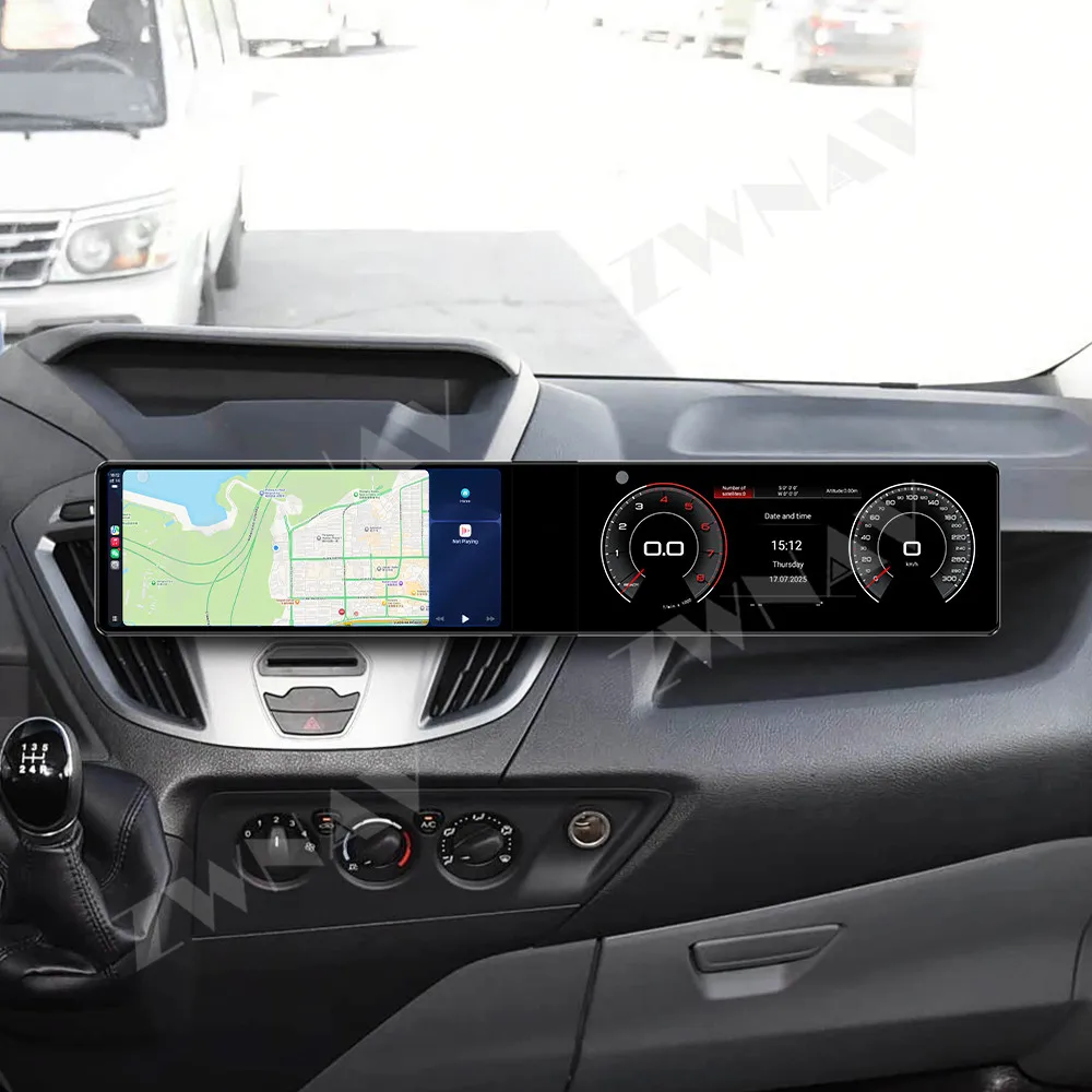 Para Transit Custom 2012-2017, Android 13, Player Multimídia para Carro com Tela Dupla HD de 12.3", Acessórios para Interior de Carro, Unidade Princip