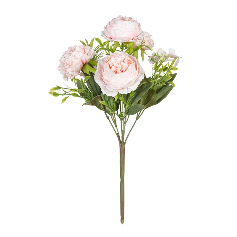 6 Stück Künstliche Blumen Chrysanthemen Pfingstrosen Festival-Accessoire Heimdekoration Hochzeitskranz Brautstrauß Gartendekoration – Detail 9