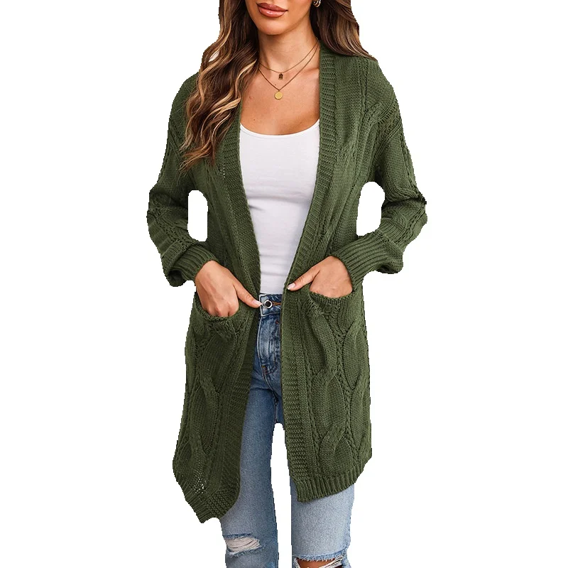 

Autumn Long Thread Cardigan Women's Loose Casual Solid Color Border Knitted Shirt Women