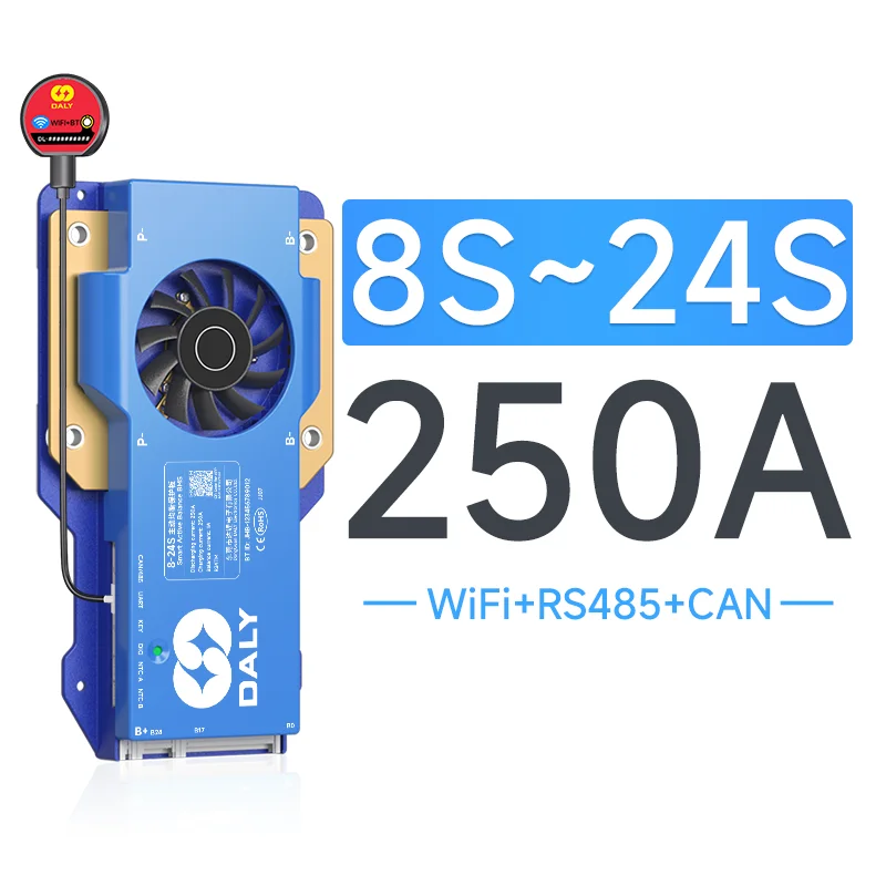 hibms DALY Smart BMS Active Balance BMS Lifepo4 3S 4S 12V 8S 24V 16S 48V 100A 150A 250A 3,2V Li-Ion 3,7V LTO Batterie RS485 CANBUS WiFi 9