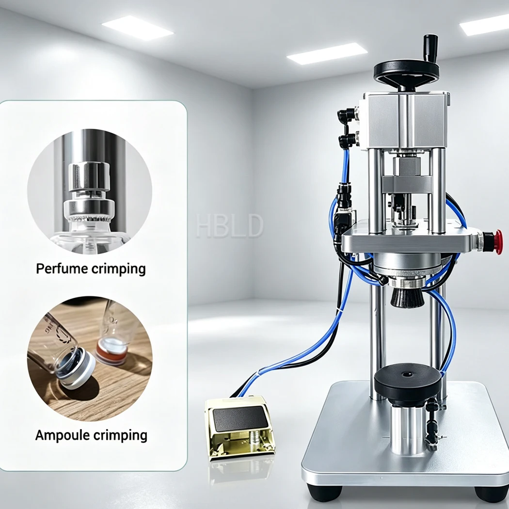 Cosmetic Bottle Capper Pneumatic Perfume Spray Bottle Screw Capping Machine for Small‑scale Bottling Workshop