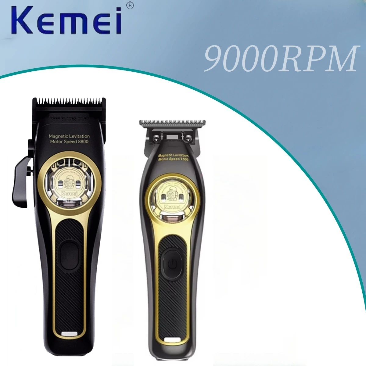 Kemei Hair Trimmer Professional Hair Clipper Maglev Motor Haircut Machine Charging Base Hair Clipper Trimmer for Men KM-2373
