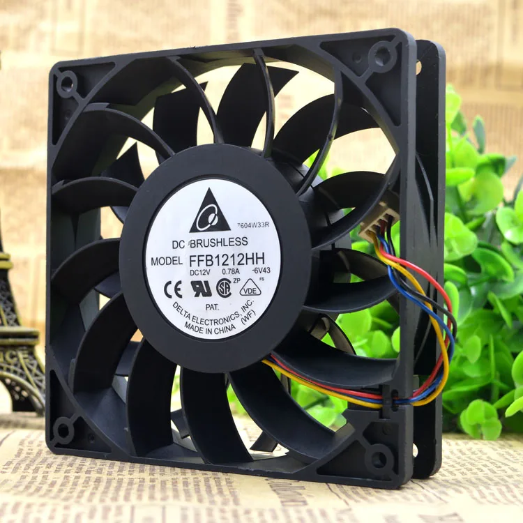 

ORIGINAL FFB1212HH COOLING FAN 12CM 12V 0.78A 4WIRES PWM 12025