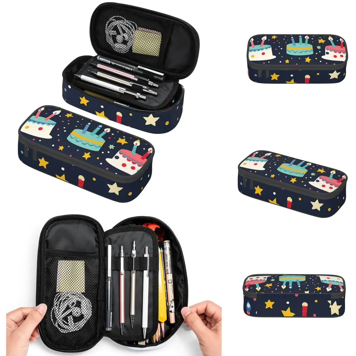 Happy Birthday Party Celebration Pencil Cases Big Capacity Pen Bags Pen Box Pencil Pouch For Boys Girls Students Stationery