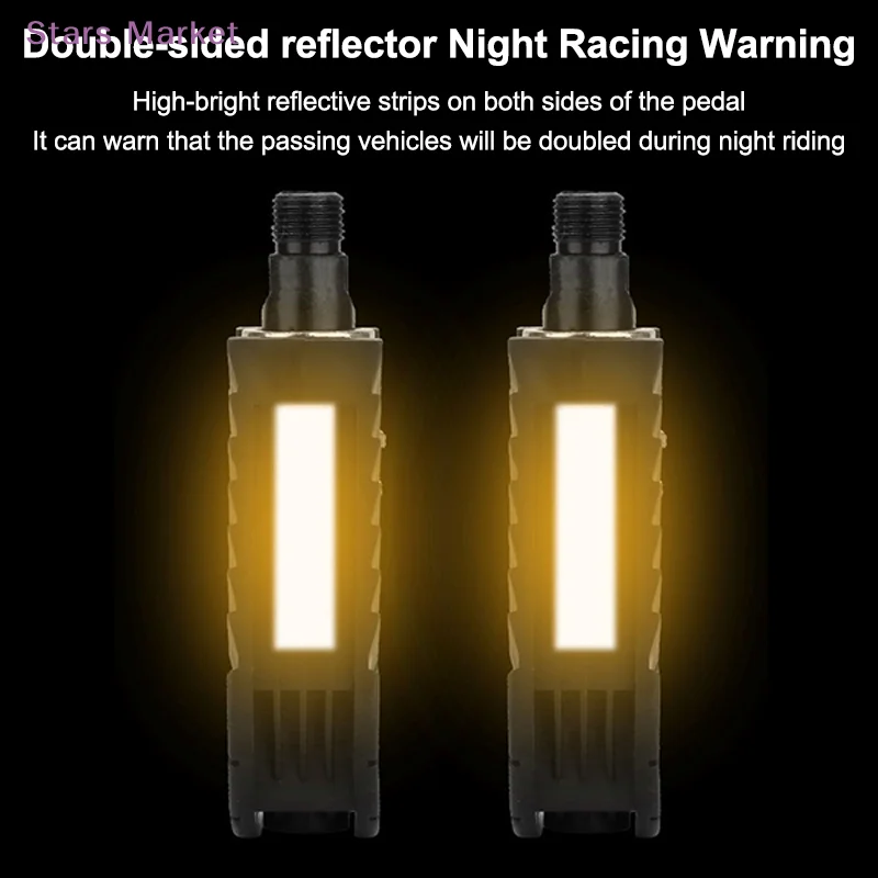 New Folding Bicycle Bike Pedals For Ebike With Reflective Strips Wide Flat Pedals,Aluminum Urban Cycling Pedals