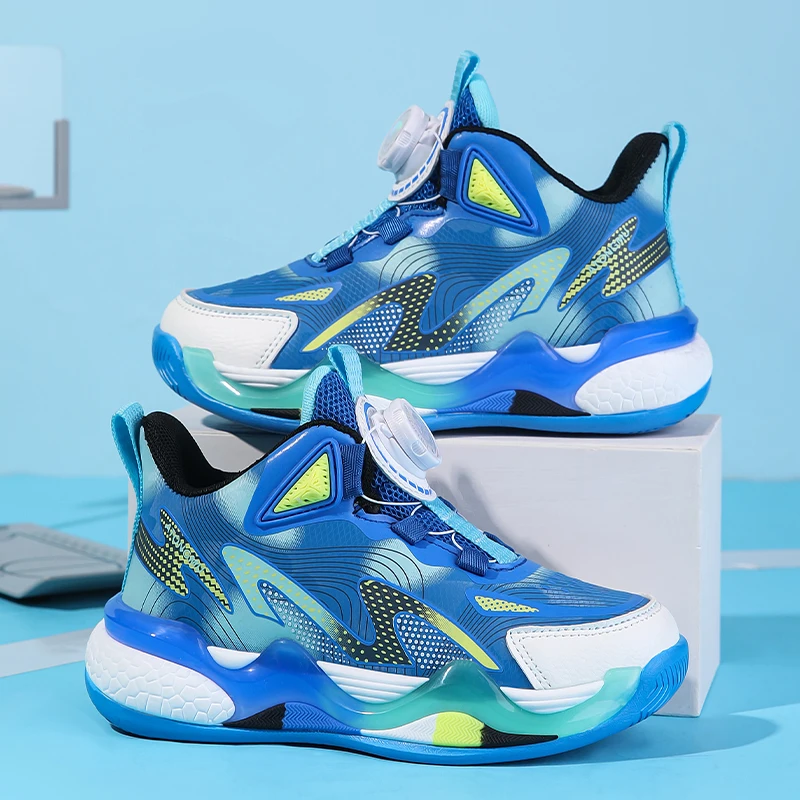 

A pair of children's four-season leather basketball shoes, wear-resistant and comfortable basketball shoes, sizes 31-40，TL-12959