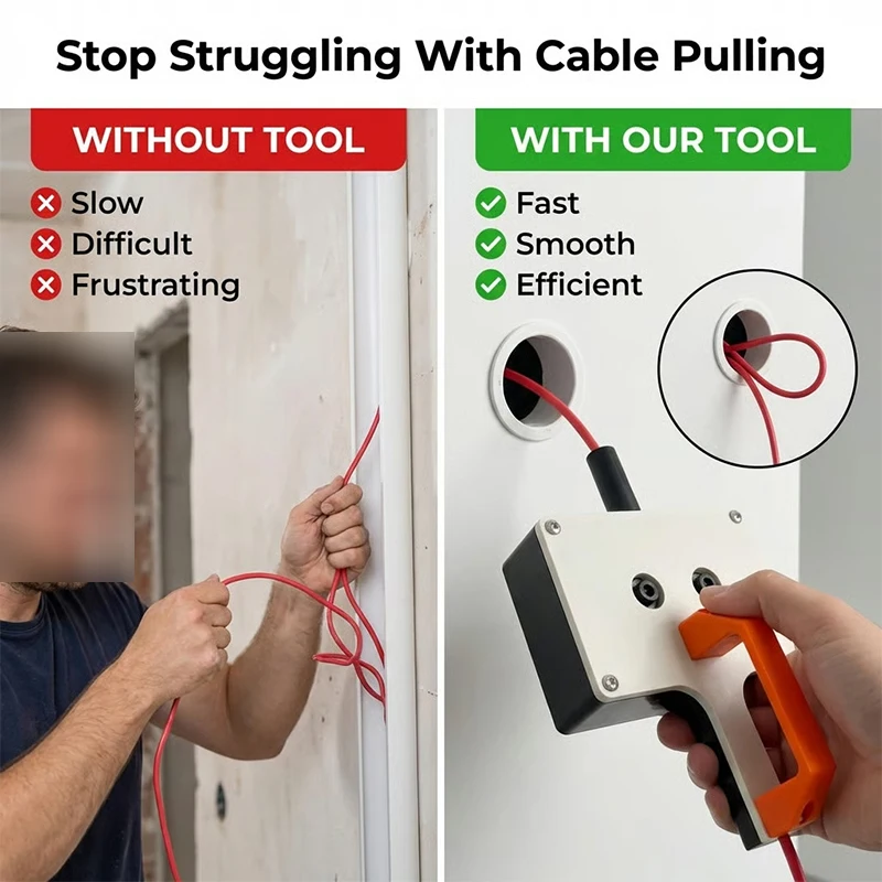 Wire Puller Heavy-duty Handheld Wiring Tools Wire Tugger For Pipe Narrow Spaces Wall Underground Data Center Tools for 5-8mmWire image 6