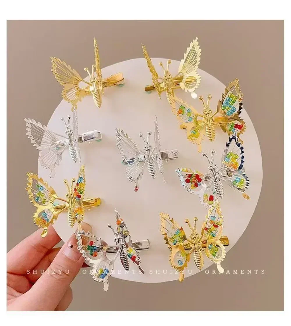 4pcs set Inciting Wings Butterfly Hair Accessories Metal Sparkling Hair Clips Decoration Hair Accessories for Children