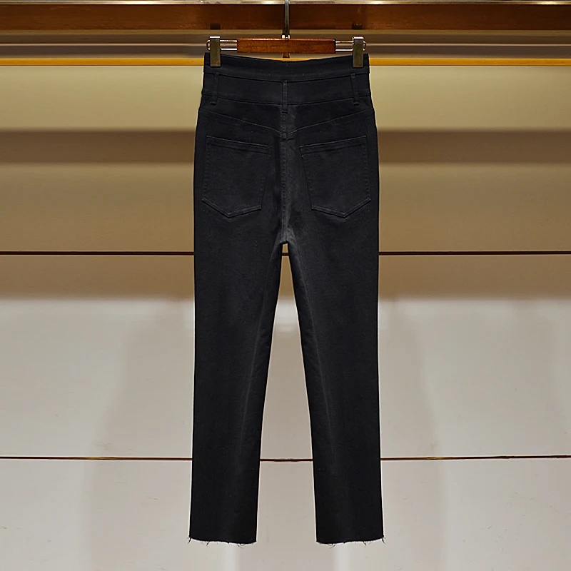 スリムフィット ハイウエスト ブラデニムジーンズ レディース 秋新作 Sle JOOvaブランド レディース プレミアム ファッション スタンドフィット ウェアド生地