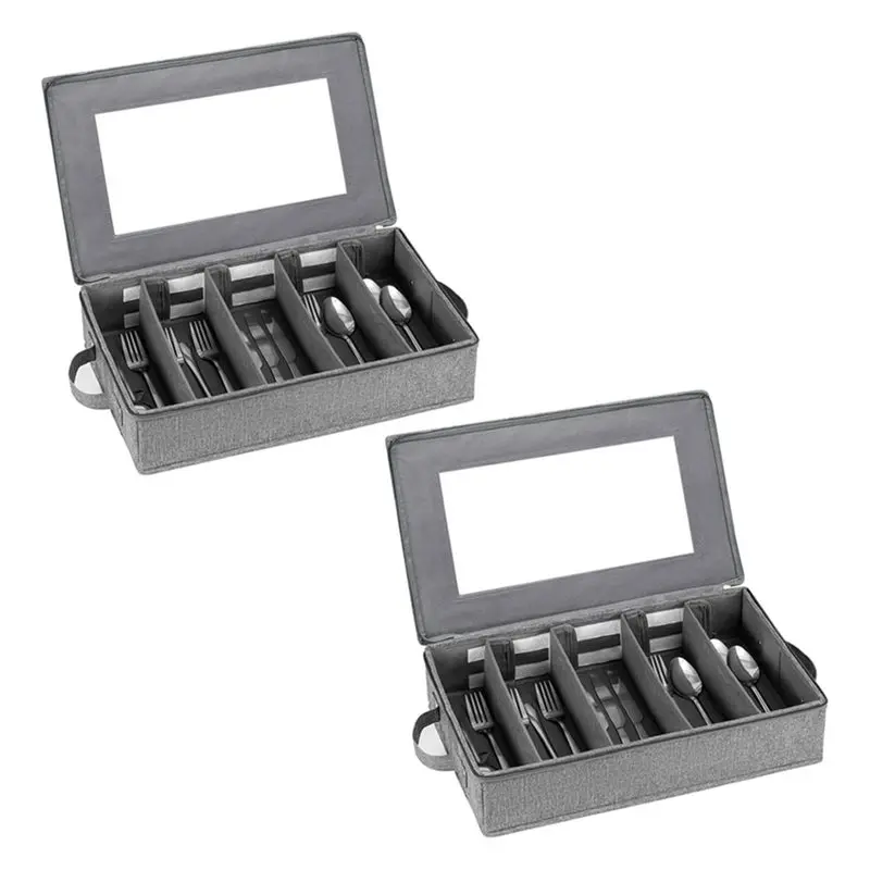 abfi-sturdy-silverware-storage-box-with-dividers-flatware-utensils-storage-case-2-pack-5-compartment-design