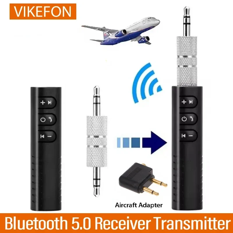 Bluetooth transmission receiver BT5.0, 3.5mm auxiliary connector, audio and music kit, premium amplifier, microphone adapter