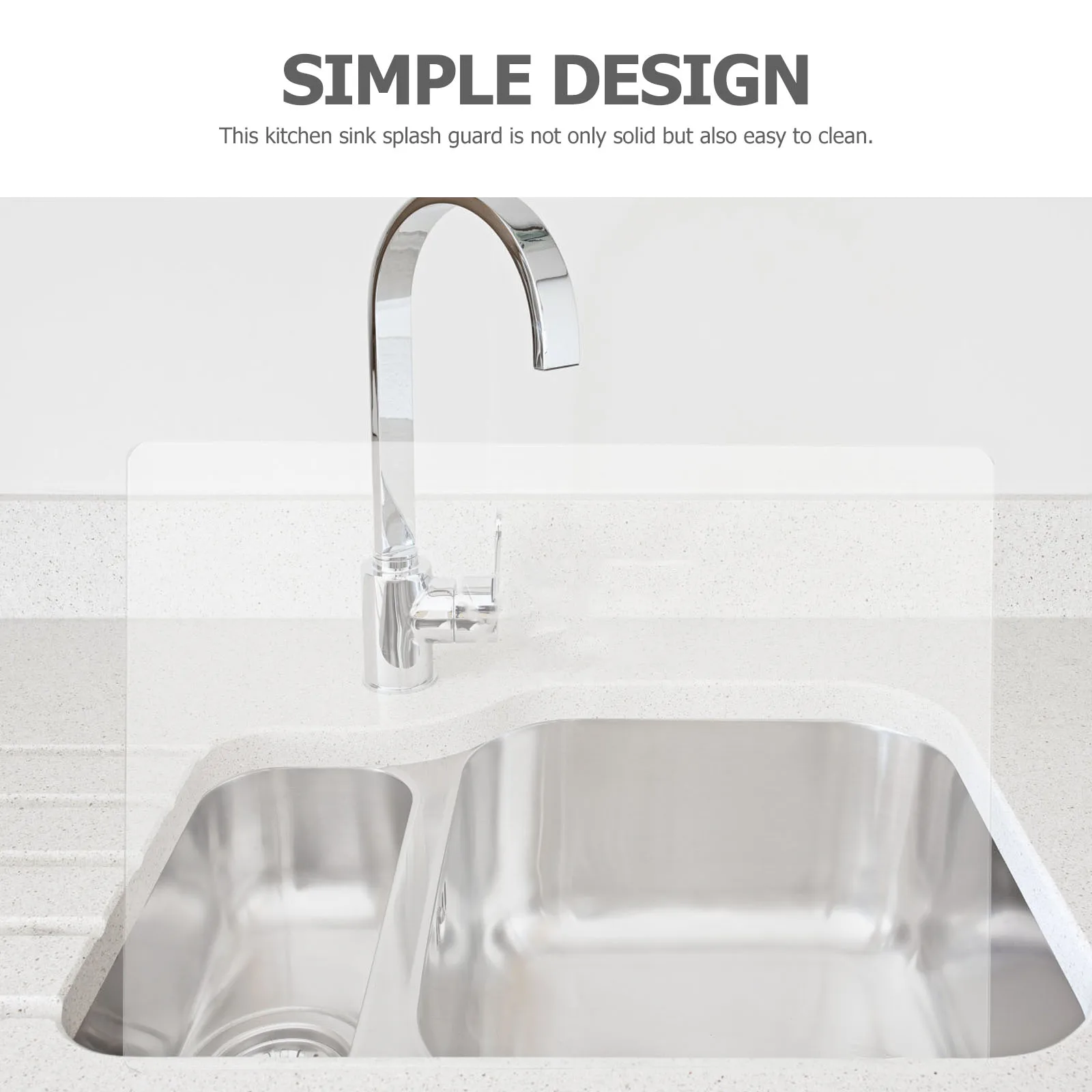 

Acrylic Splash Guard Kitchen Sink Anti-Splashing Guard Transparent Bathtub Bathroom Easy Install Retaining Plate