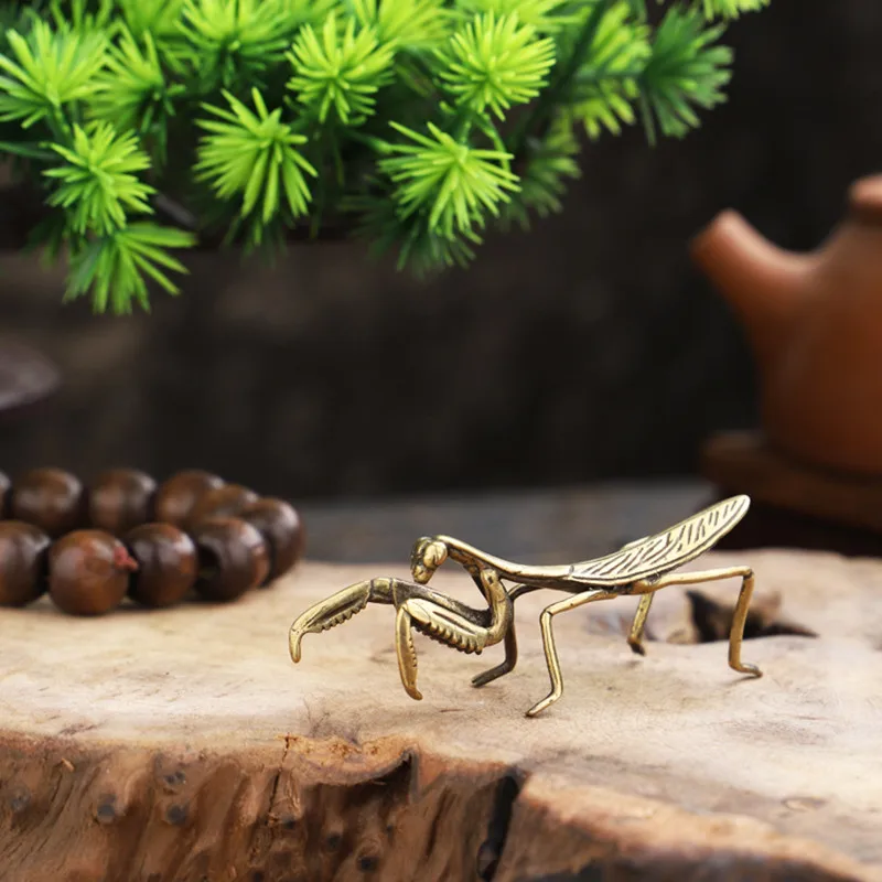 

Insect Tea Pet Mantis Brass Small Text Play Desktop Mini Ornament