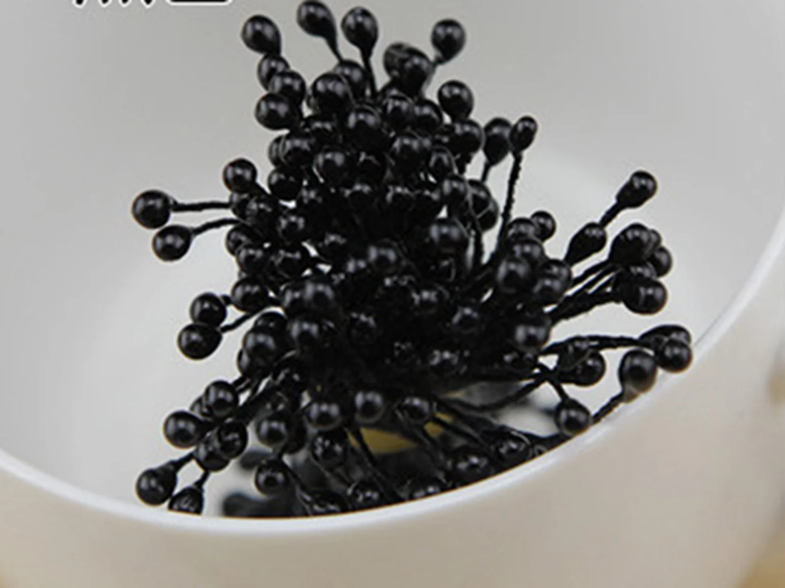 560 Pcs Pearl Effect Artificial Flower Stamen Double Round Heads Cotton String for Wedding Millinery Sugarcraft