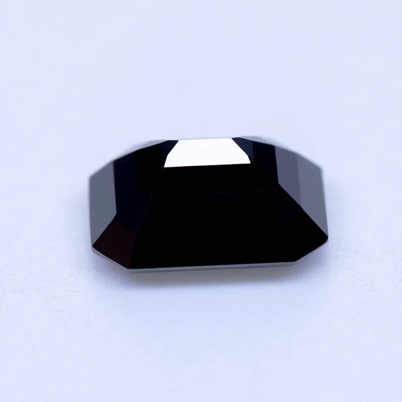 Moissanit-Stein, Smaragdschliff, natürliche schwarze Farbe, künstlicher Edelstein, DIY-Ring, Halskette, Ohrringe, Hauptmaterialien mit Zertifikat – Detail 4