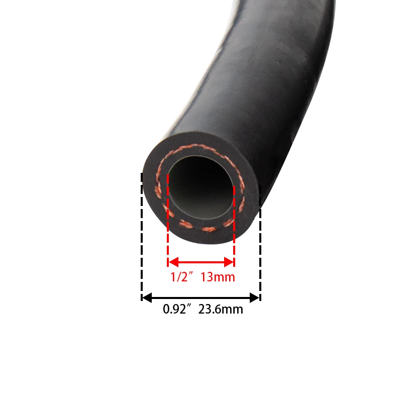 #10 1/2'' R134a R12 AC Gas Hose Thick wall Nylon Standard Barrier Refrigerant Hose for Air Conditioning System