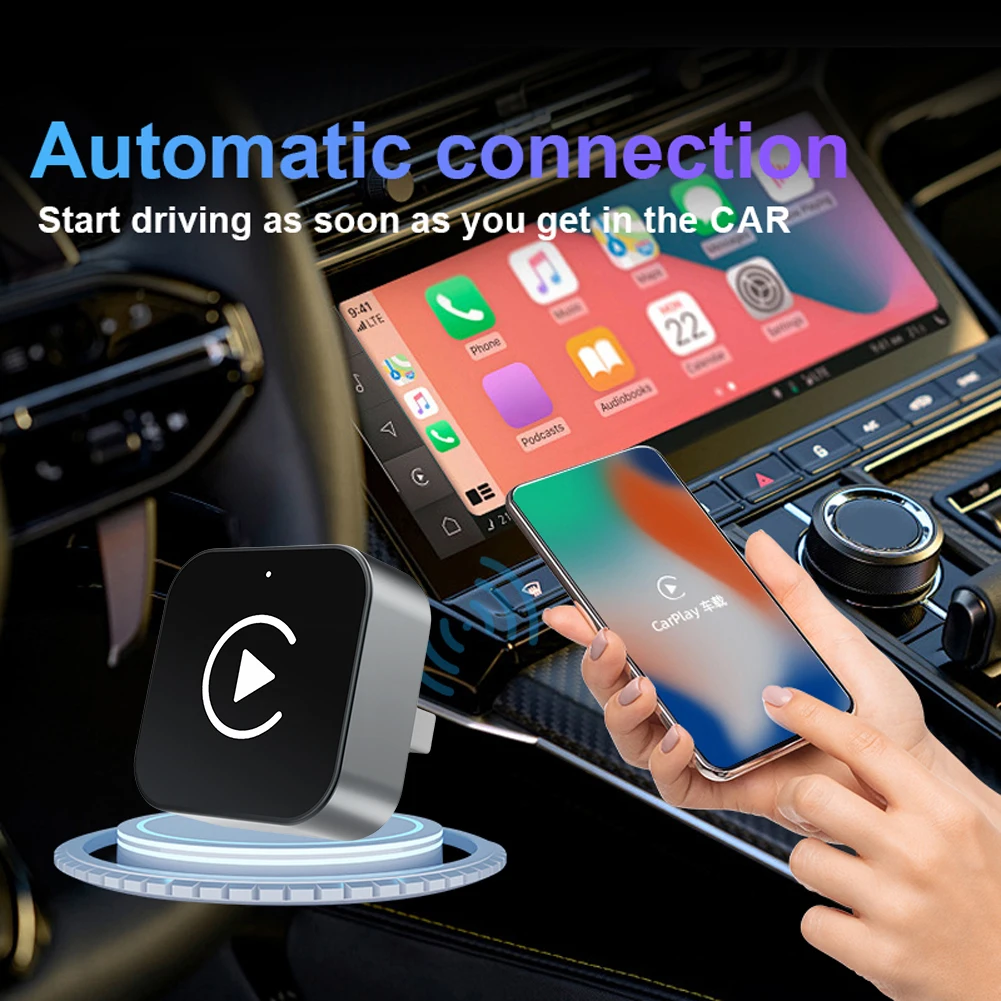2-in-1 Wireless CarPlay & Android Auto Adapter AI Smart Box لجميع السيارات التوافق العالمي مع Wirel بدون خياطة لهاتف iPhone #4