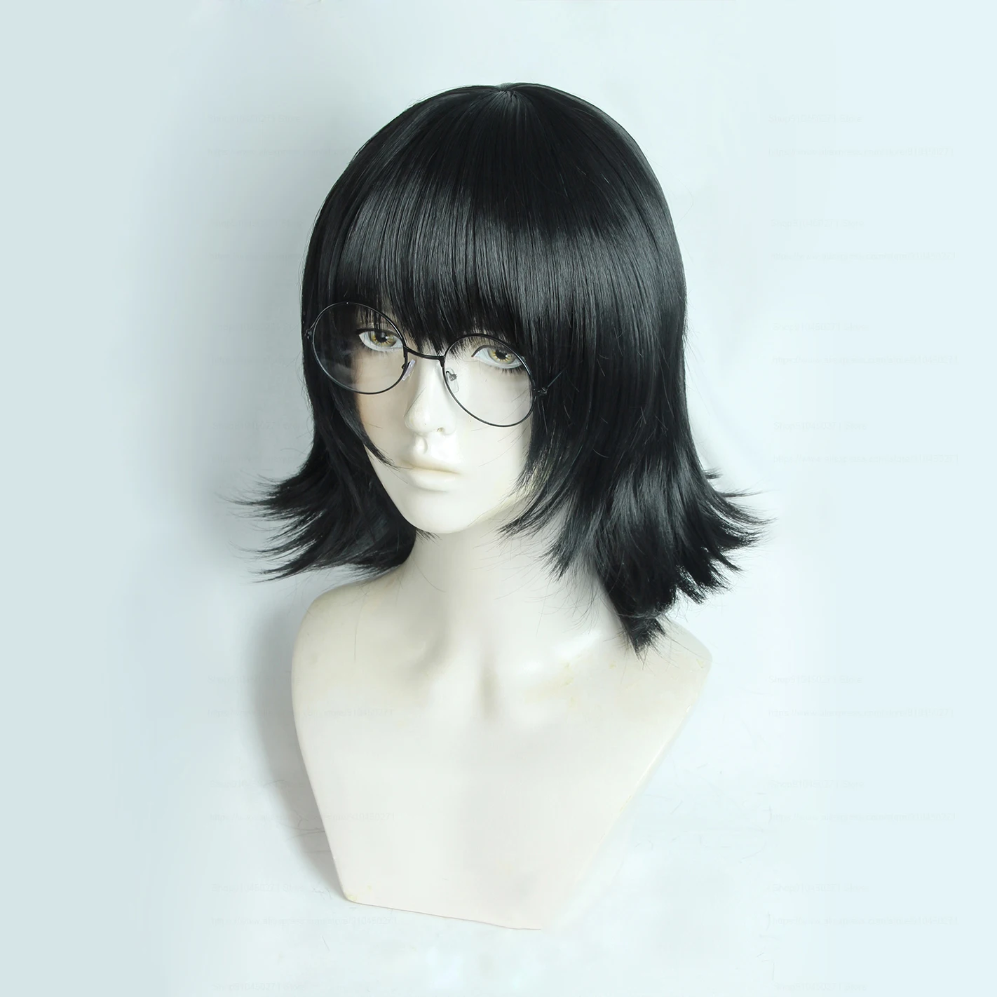 Anime Hunter x Hunter Shizuku Cosplay Wig Shizuku Murasaki Wig Short Black Styled Heat Resistant Synthetic Hair Wigs + Wig Cap