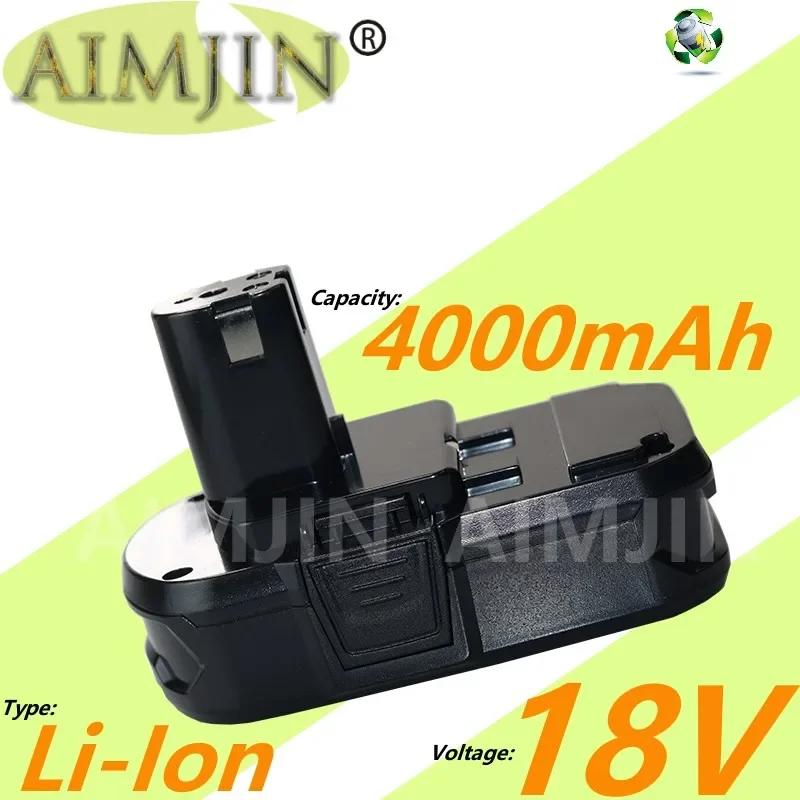 lawn mower for Ryobi 18V 4000mAh P107 Battery Replacement P104 P105 P102 P103 Cordless Li-ion Battery L50 Electric tool battery