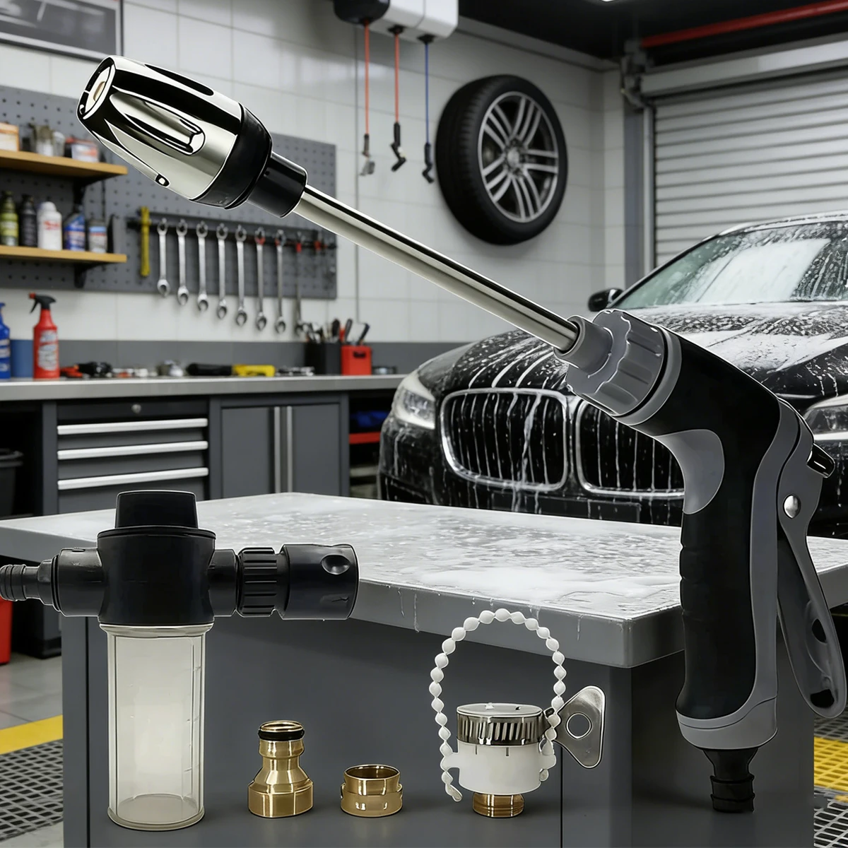 

портативный инструмент для чистки автомобилей, 1 шт., спринклер высокого давления, водяной пистолет, автомойки, садовый поливочный шланг, насадка для пенопласта ﻿